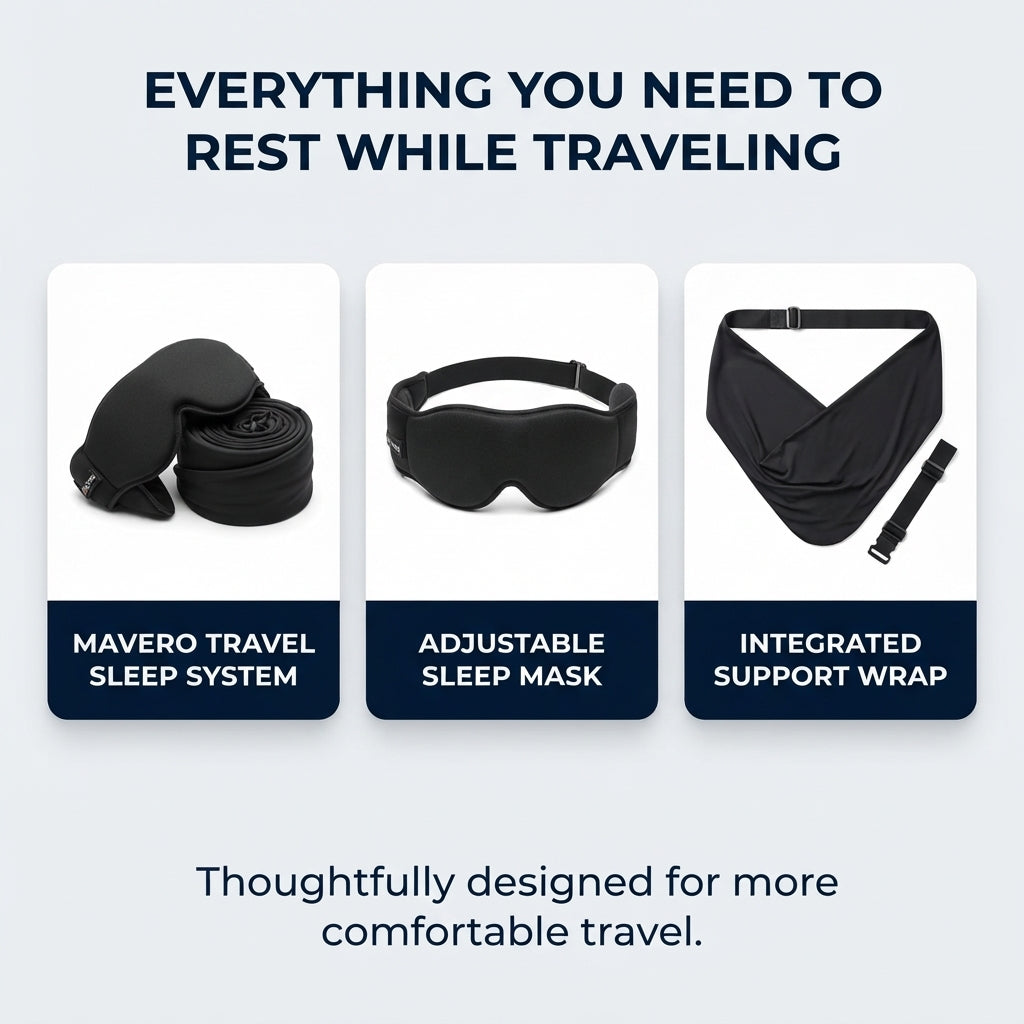 Memory Foam Travel Sleep Set with Eye Mask