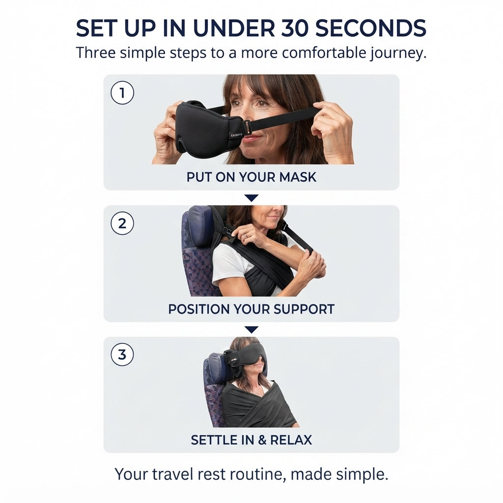 Memory Foam Travel Sleep Set with Eye Mask